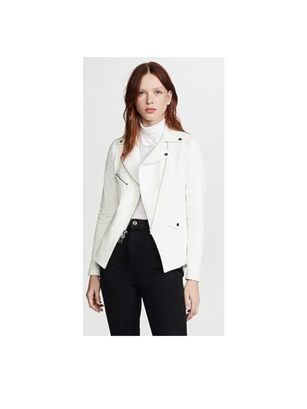 Veronica Beard Hadley Moto Scuba Jacket Blazer White Ivory Size 6